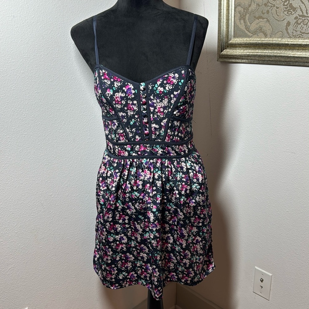 Jessica Simpson Tallulah floral‎ print sweetheart cleavage mini dress Sz M